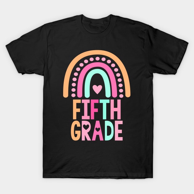 Back To School fifth Grade Rainbow Kids Women Men 5th grade T-Shirt by Zeus-Studio